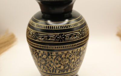 Brass Vase Black and Gold