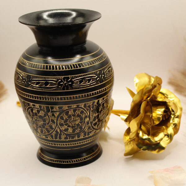 Brass Vase Black and Gold 3