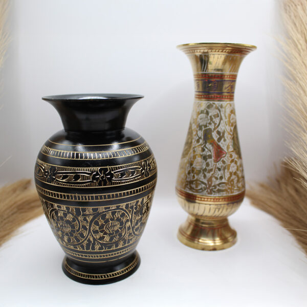 Brass Vase Black and Gold 4