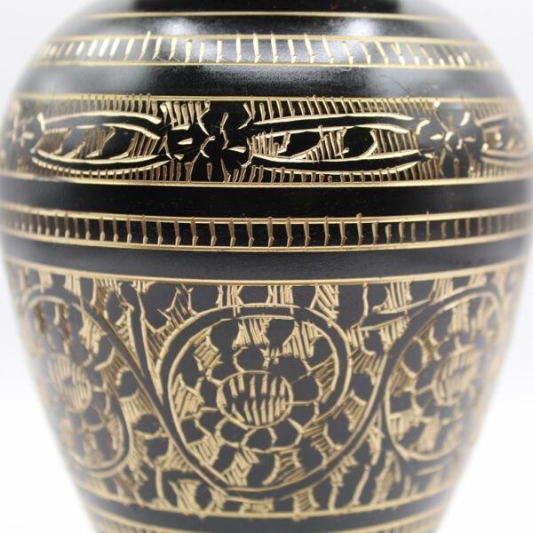 Brass Vase Black and Gold