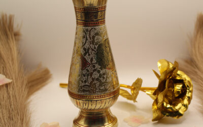 Decorated Brass Vase