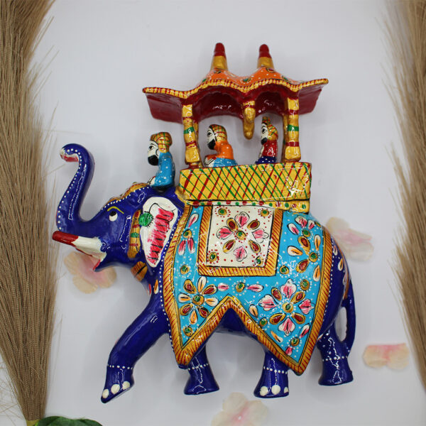 Meenakari Ambabari Metal Elephant - Image 2