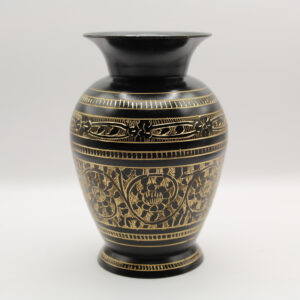 Brass Vase Black and Gold